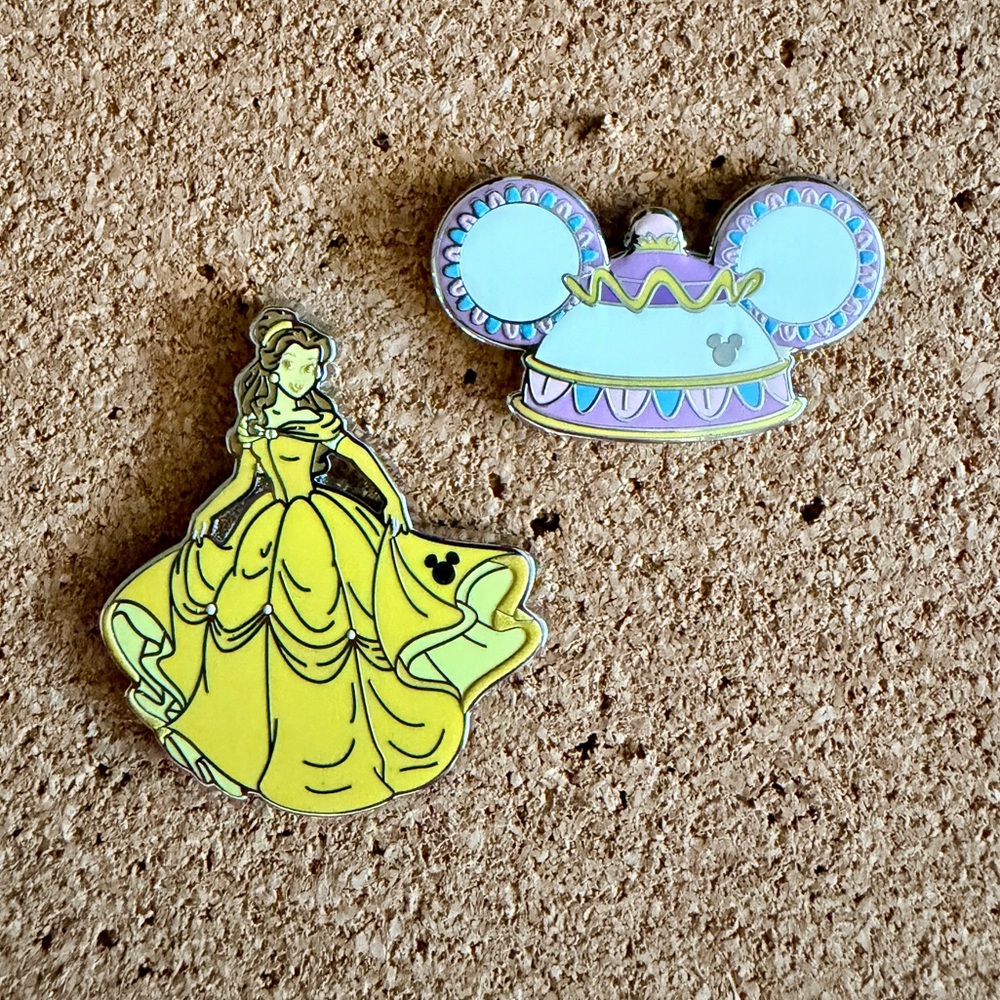 Hidden Disney Wave B Disneyland Pins - Set of 2 - Beauty and the Beast